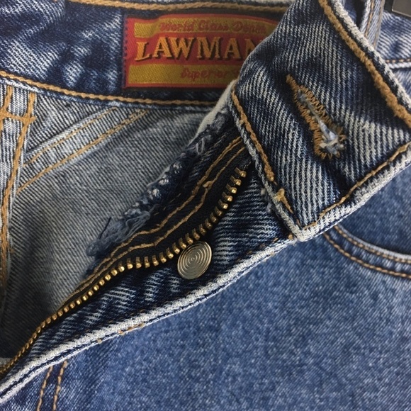 VINTAGE Jean Shorts Lawman Western High Waist Cut Offs Rodeo Cowgirl Ranch 15 - Picture 5 of 14
